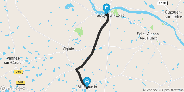 Itinéraire vers Sully-sur-Loire