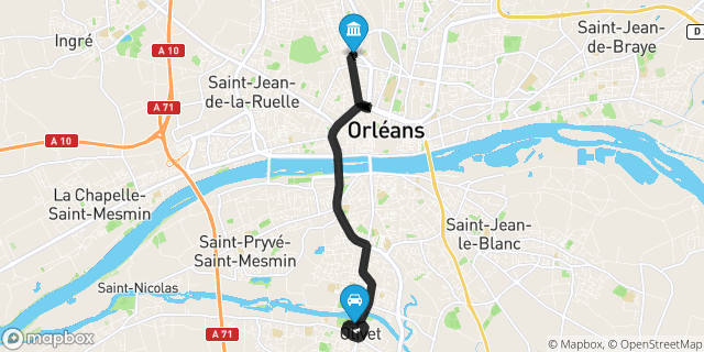 Itinéraire vers Orléans