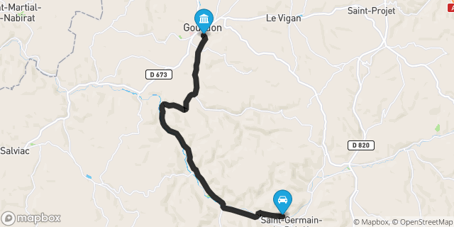 Itinéraire vers Gourdon