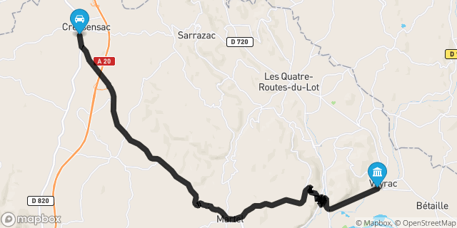 Itinéraire vers Vayrac