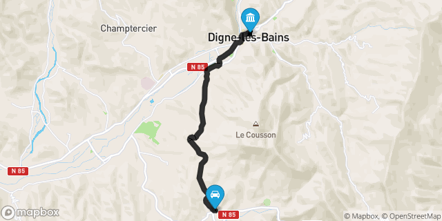 Itinéraire vers Digne-les-Bains
