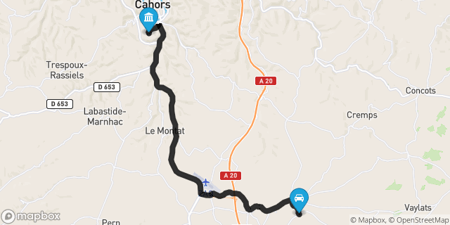 Itinéraire vers Cahors