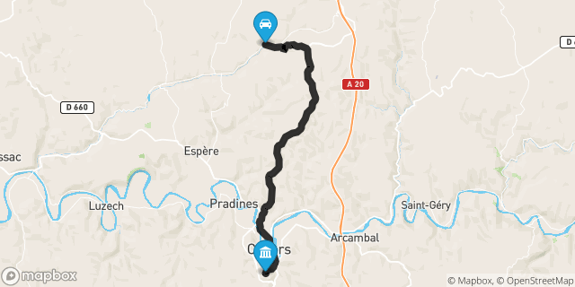 Itinéraire vers Cahors