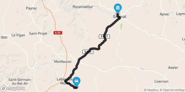 Itinéraire vers Gramat