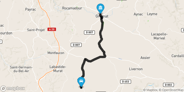 Itinéraire vers Gramat