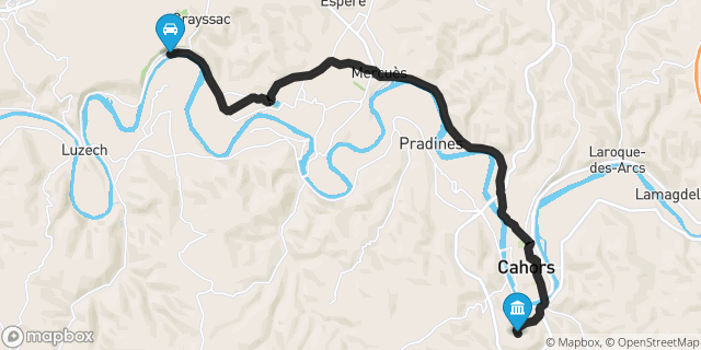 Itinéraire vers Cahors