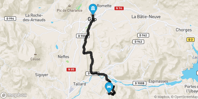 Itinéraire vers Gap