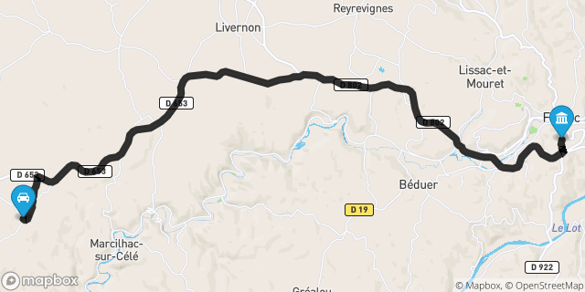 Itinéraire vers Figeac