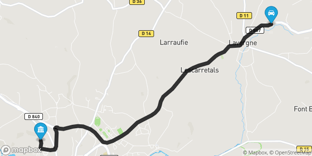 Itinéraire vers Gramat