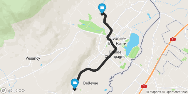 Itinéraire vers Divonne-les-Bains