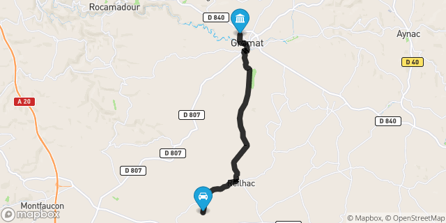 Itinéraire vers Gramat