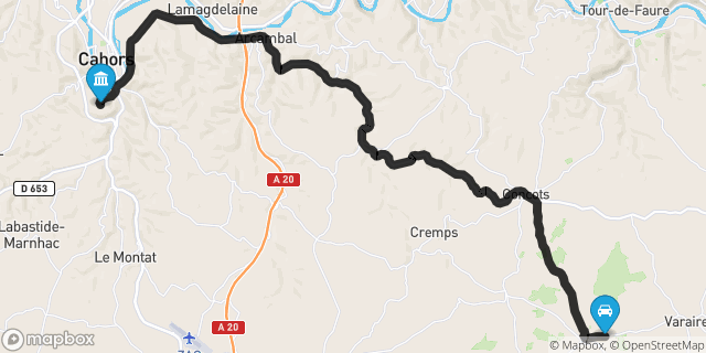 Itinéraire vers Cahors