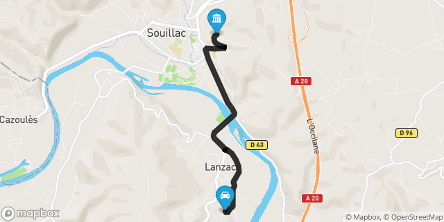 Itinéraire vers Souillac