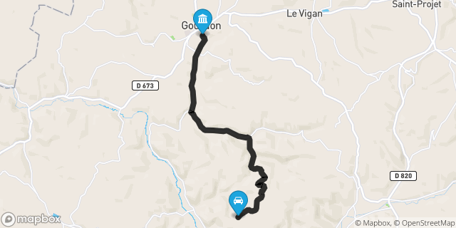 Itinéraire vers Gourdon