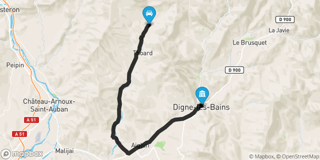 Itinéraire vers Digne-les-Bains