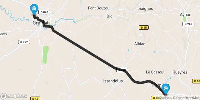 Itinéraire vers Gramat