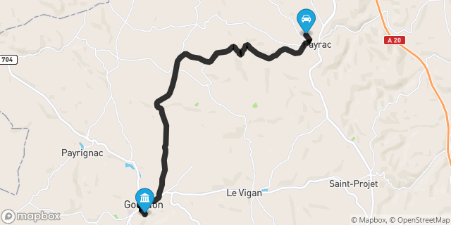 Itinéraire vers Gourdon