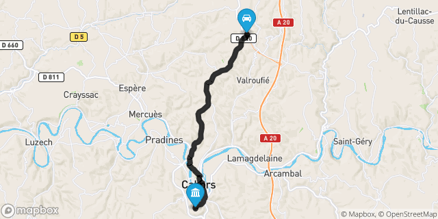 Itinéraire vers Cahors