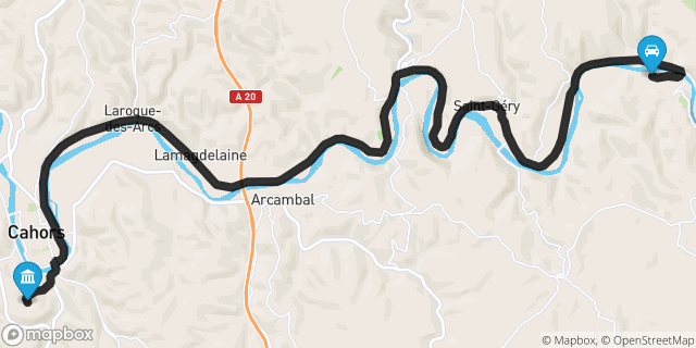 Itinéraire vers Cahors