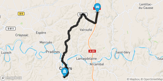 Itinéraire vers Cahors