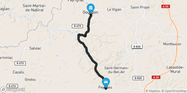 Itinéraire vers Gourdon