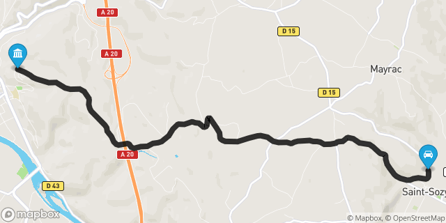 Itinéraire vers Souillac