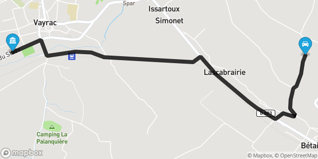 Itinéraire vers Vayrac