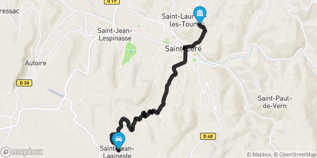 Itinéraire vers Saint-Céré