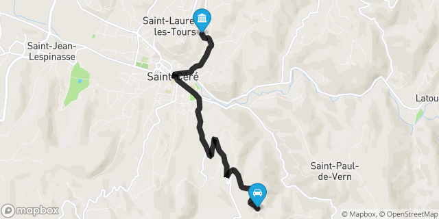 Itinéraire vers Saint-Céré