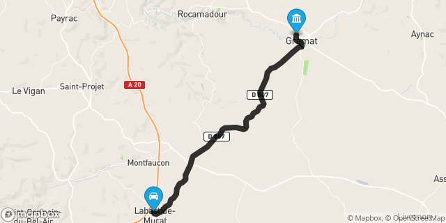 Itinéraire vers Gramat