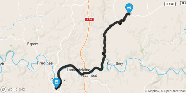 Itinéraire vers Cahors