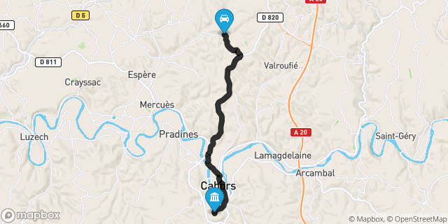 Itinéraire vers Cahors