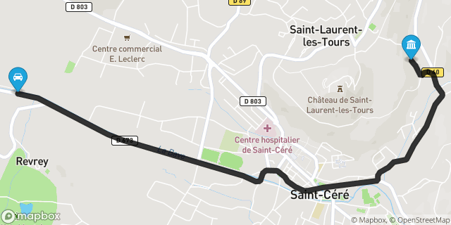 Itinéraire vers Saint-Céré