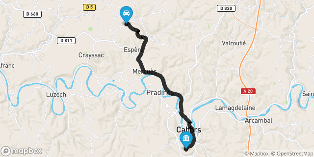 Itinéraire vers Cahors