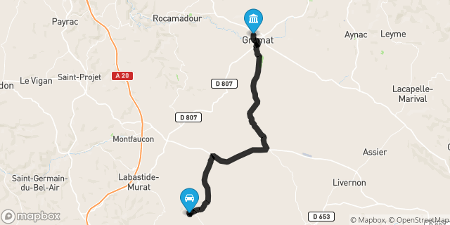 Itinéraire vers Gramat
