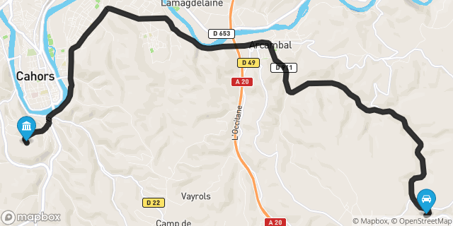 Itinéraire vers Cahors