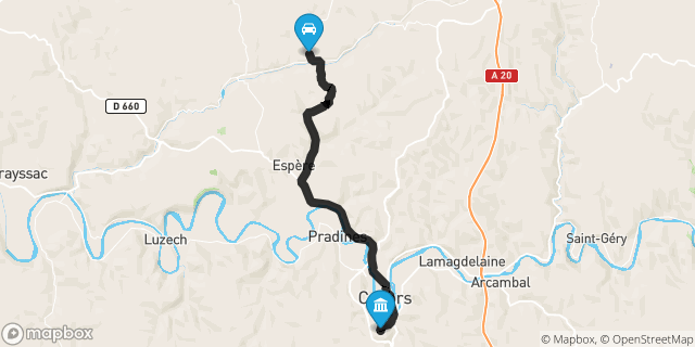 Itinéraire vers Cahors