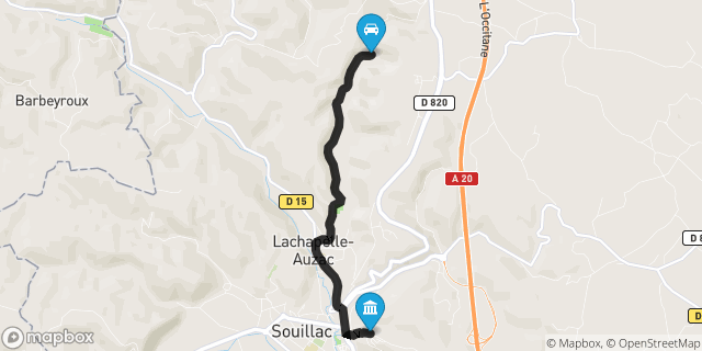 Itinéraire vers Souillac