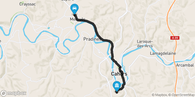 Itinéraire vers Cahors