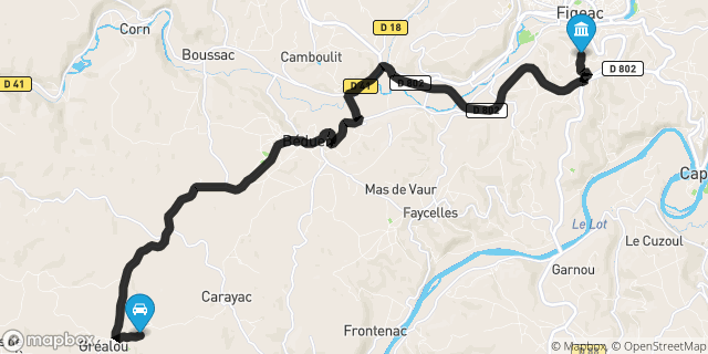 Itinéraire vers Figeac