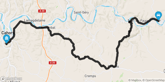 Itinéraire vers Cahors