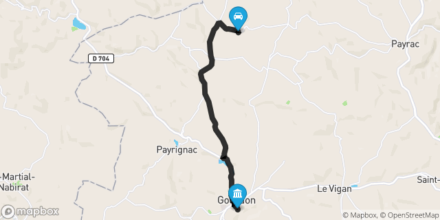 Itinéraire vers Gourdon