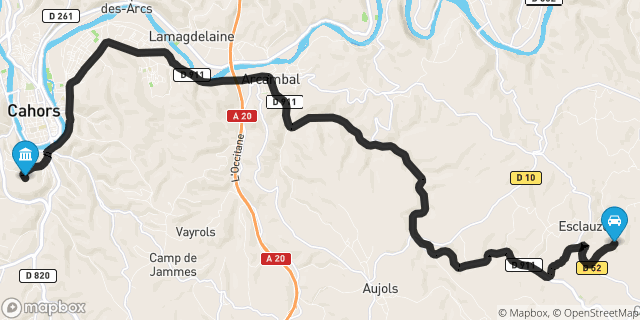 Itinéraire vers Cahors