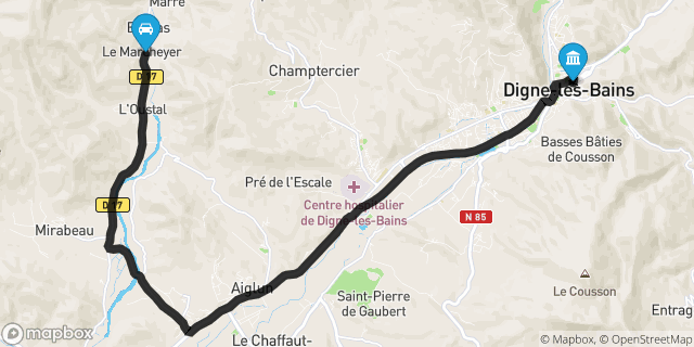 Itinéraire vers Digne-les-Bains
