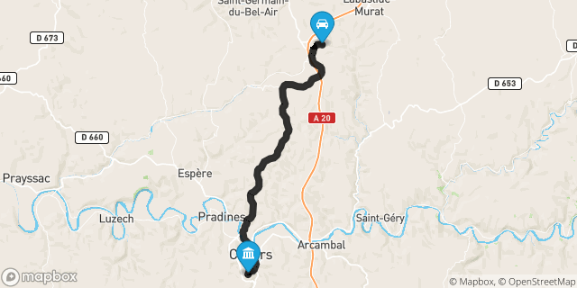 Itinéraire vers Cahors