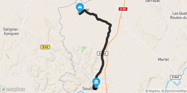 Itinéraire vers Souillac