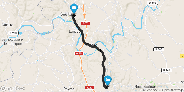 Itinéraire vers Souillac