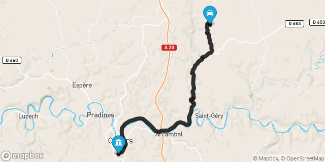 Itinéraire vers Cahors