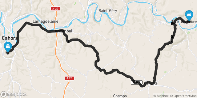 Itinéraire vers Cahors