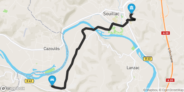 Itinéraire vers Souillac